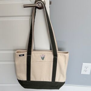Lands End Medium Canvas Tote with Embroidery